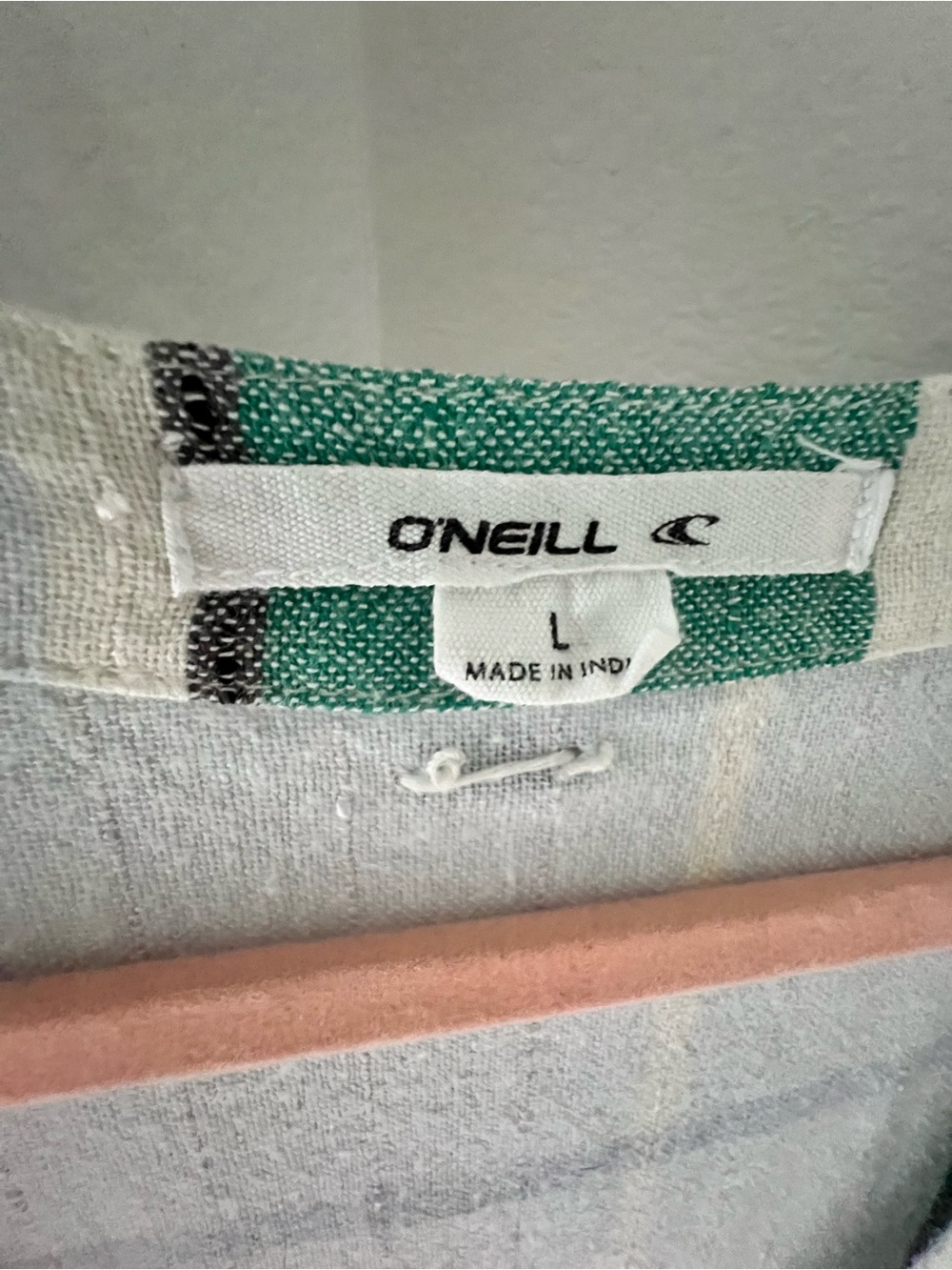 O'Neill Green and Black Striped Neckline Casual Dress